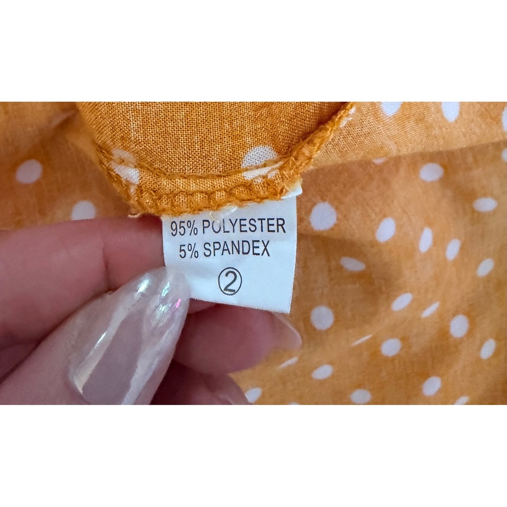 Retro Style Polka Dot Halter Tiered Maxi Dress Orange White Size Medium Summer - Picture 10 of 10